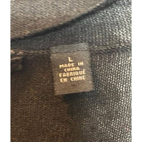 Knitted & Knotted Black Wool Blend Wrap Front V-Neck Sweater Size Large - Picture 10 of 11